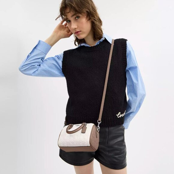 NWT COACH Mini Rowan Crossbody Bag In Blocked Signature Leather - CY744 $378 - Picture 3 of 14
